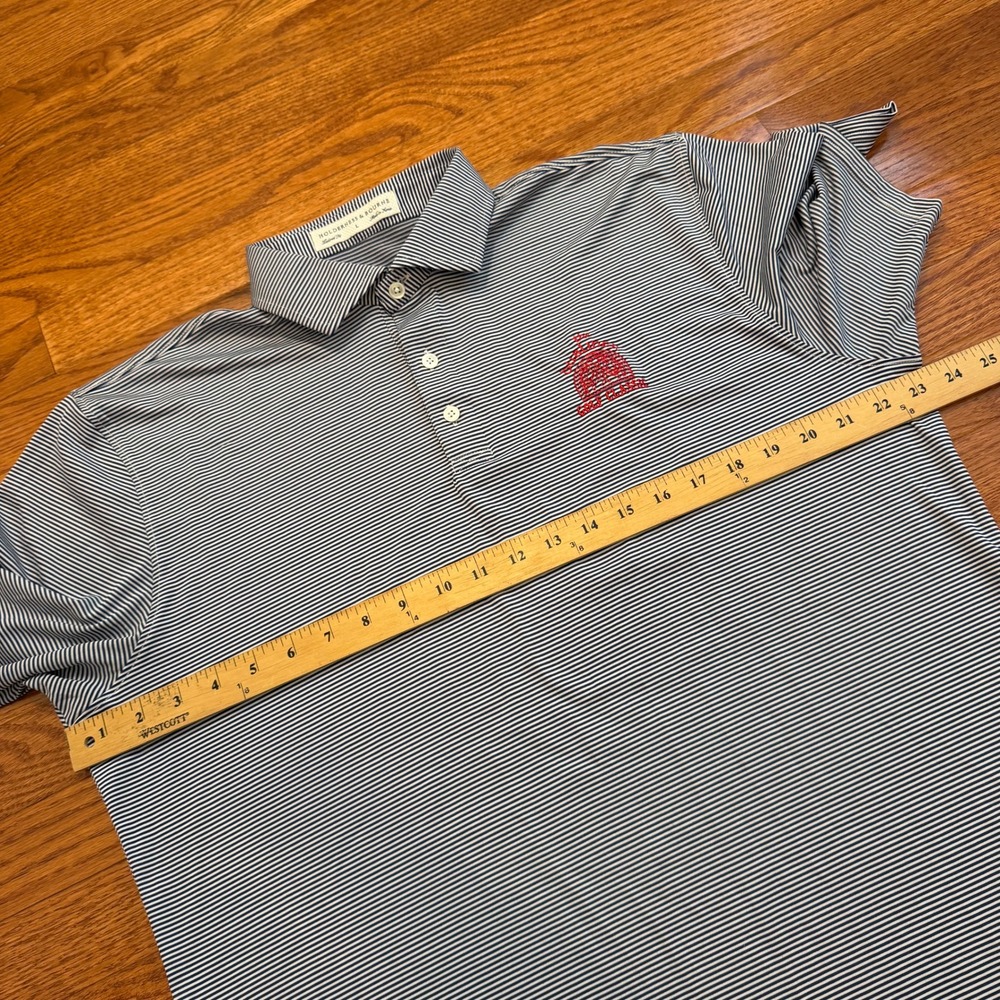 Holderness & Bourne Dubliner Golf Classic Polo Shirt Mens Large Blue Striped - Picture 9 of 13